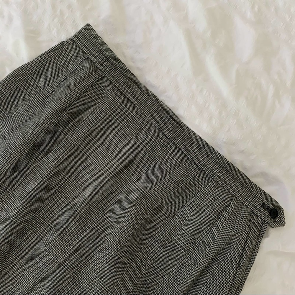 Vintage YSL Black Tweed Pencil Skirt Houndstooth Yves Saint Laurent 90s - Picture 3 of 13